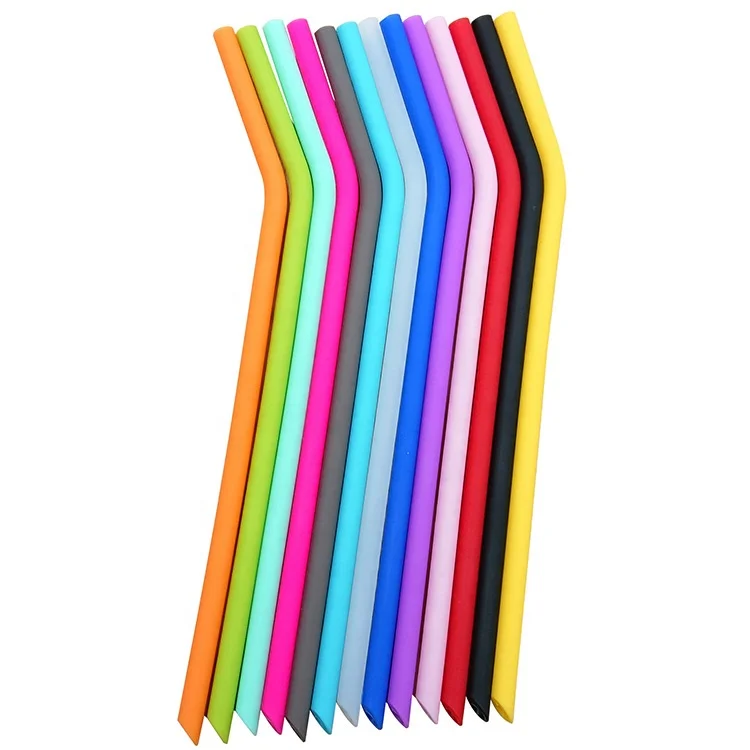 

BPA Free Reusable Silicone Drinking Straws with Cleaning Brush, Regular or custom color