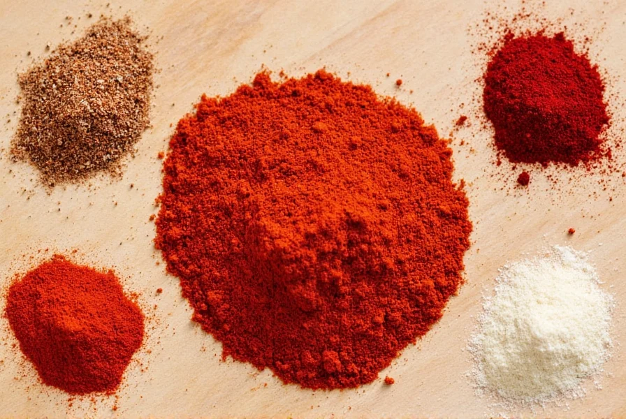 Chef's hand measuring paprika substitute ingredients into a small bowl with measuring spoons nearby