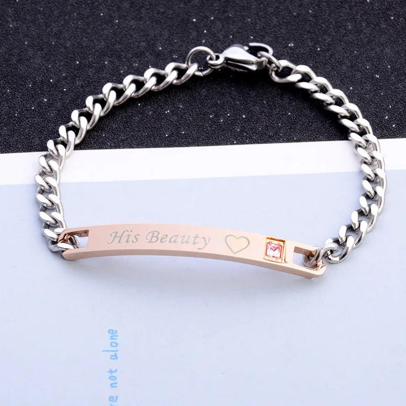 

Couple Chain Bracelet Fashion Men and Women Students Simple Men Bracelet Jewelry Fahion Unisex Bracelet Jewelry, 2 colors