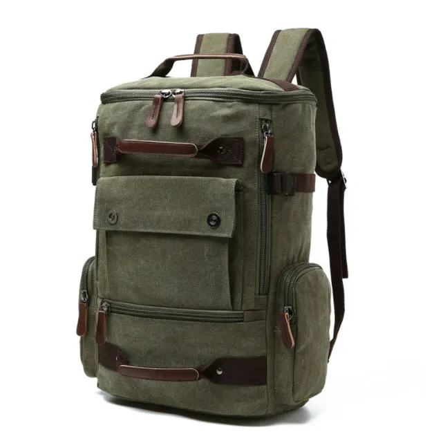 

Canvas Backpack Travel Backpack Rucksack Casual Vintage Daypack, As picture/customize colors