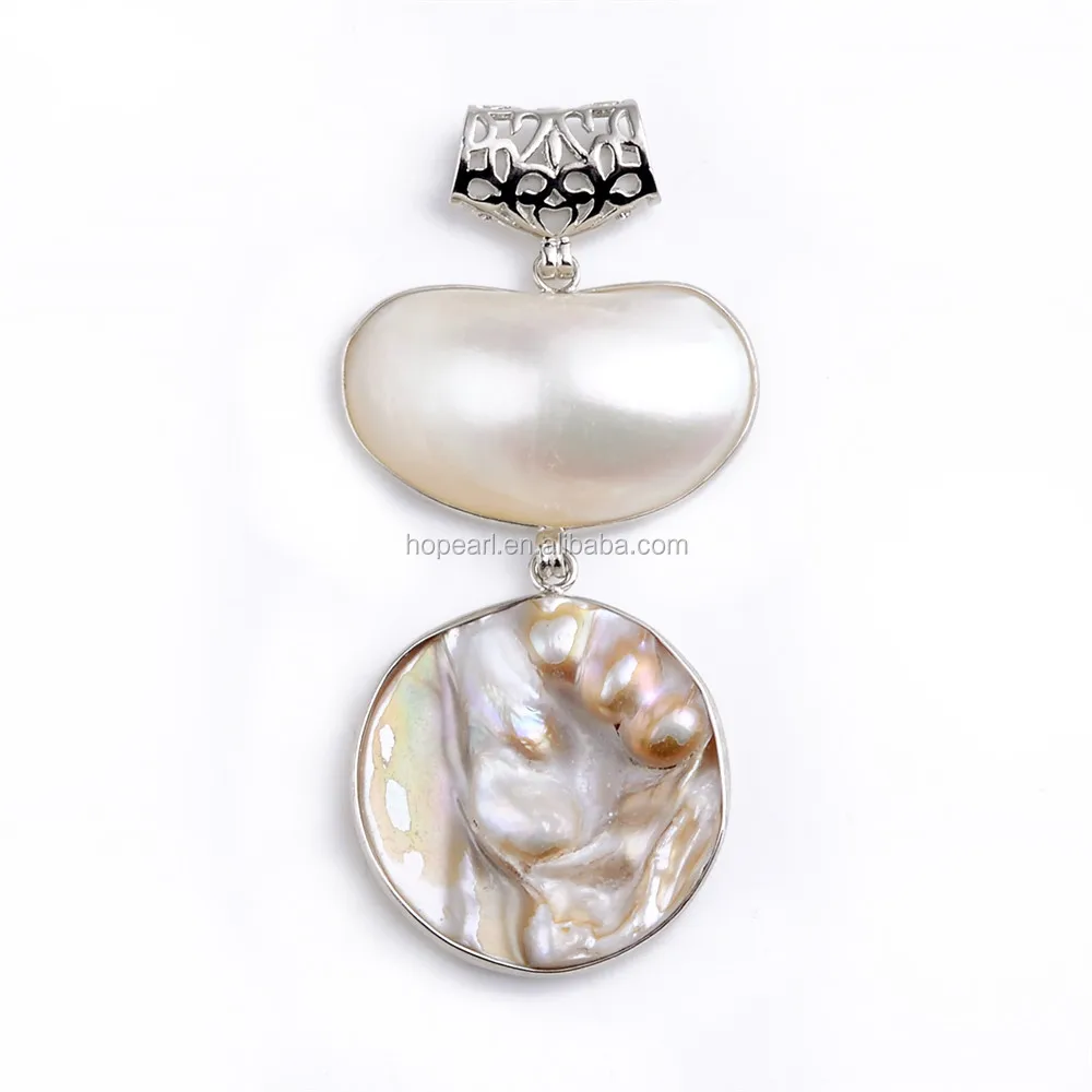 

MOP131 Blister Pearl Shell Focal Pendant Mother of Pearl MOP Natural Sea Shell Gemstone Island Style