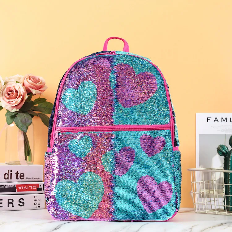 

Sequin School Backpack for Girls Kids Primany School Flip Mermaid Bookbags Girl Glitter Backpack Bling Rucksack Bag