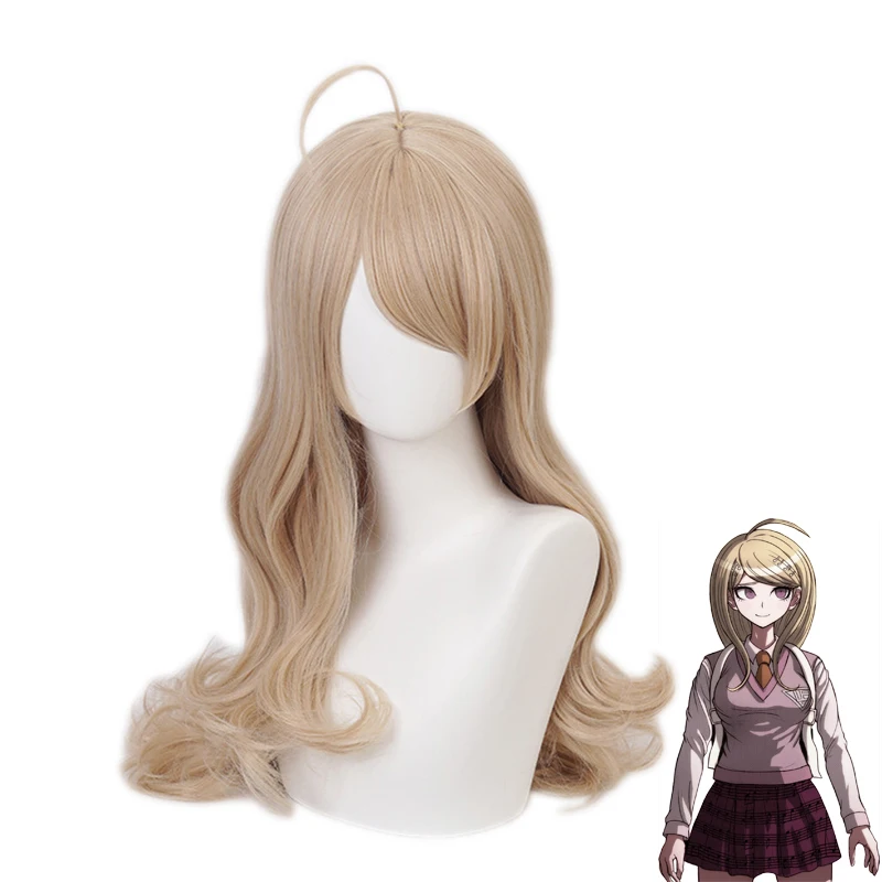 

Anime Danganronpa V3 Kaede Akamatsu Women Long Wig Cos Costume Dangan Ronpa Heat Resistant Synthetic Hair Party Wigs, As shown