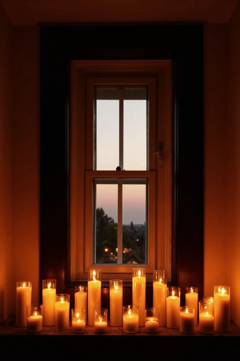10 cozy safe window candle light ideas for a family friendly home atmosphere