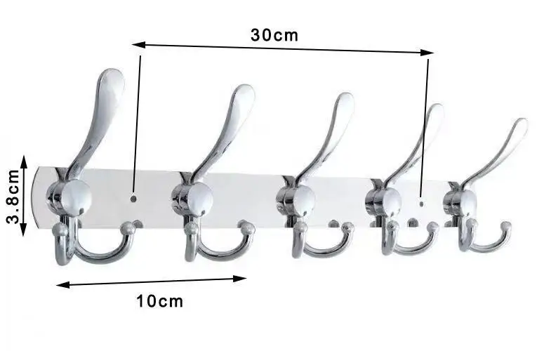 30 Inch Robe Hook Rack Wall Mounted Robe Hook Rack - Durable Stainless Steel