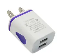 

The New Fashion LED Indicator Dual USB Power Charger 5V 2.1A Colorful Cell Phone Charger US Standard Charger