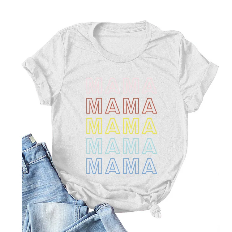 

2020 NEW Style Colorful MAMA Letter Printed Women T Shirt