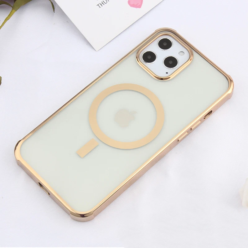 

New Arrival wholesale magsafe magnetic clear phone case for Iphone 12 mini pro max phone case cover with your logo, As show
