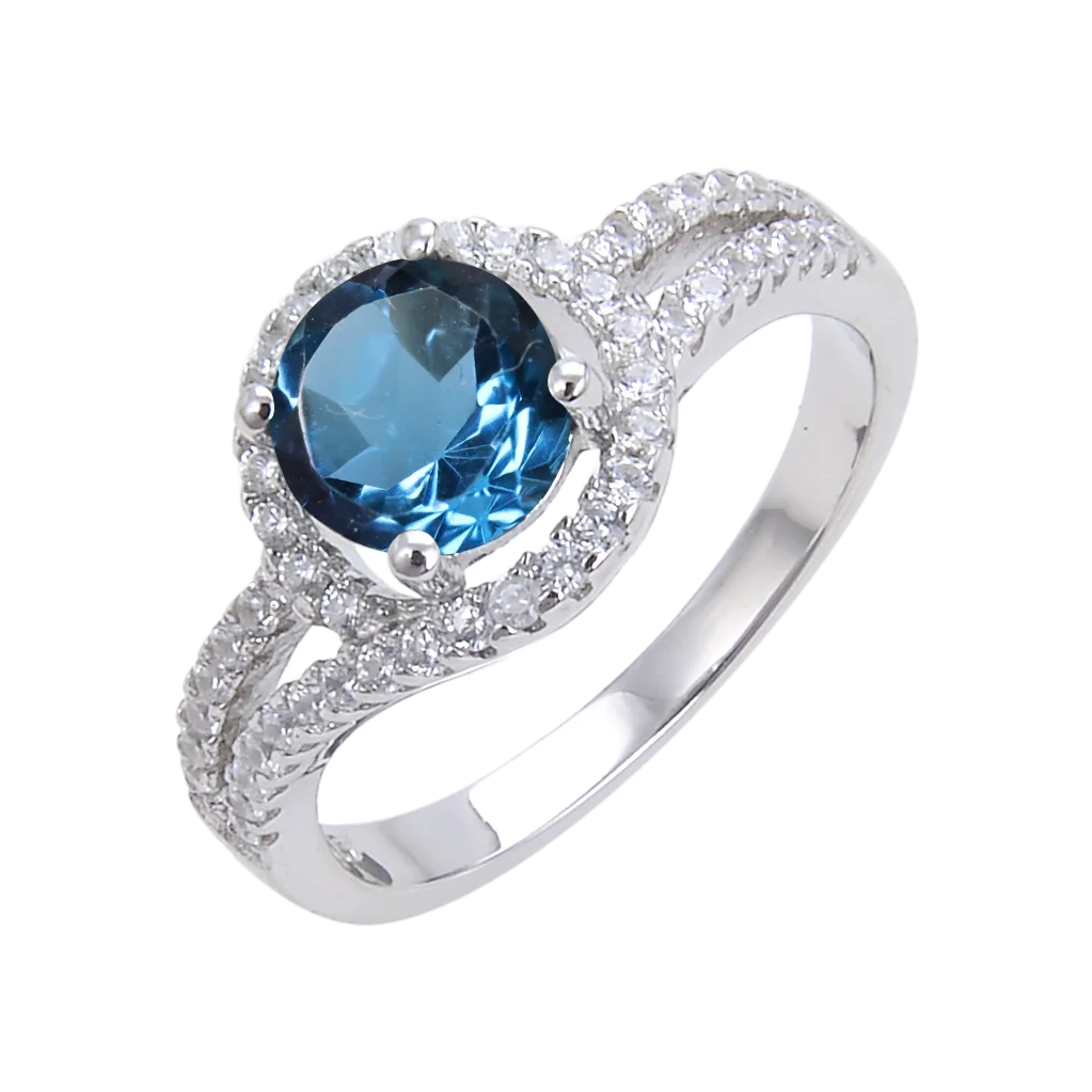 

Abiding Jewelry Custom Gemstone Sterling 925 Silver Rings London Blue Topaz Rings for Women