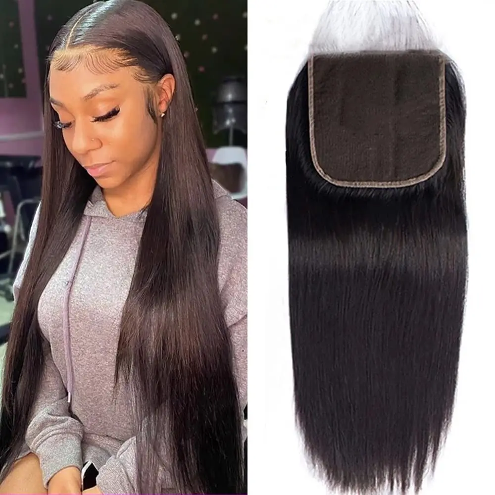 Ultra Thin Invisible Hd Lace Closure Small Knot Natural Black Human Hair Cambodian Swiss Lace Closure 4x4 5x5 Pre Plucked