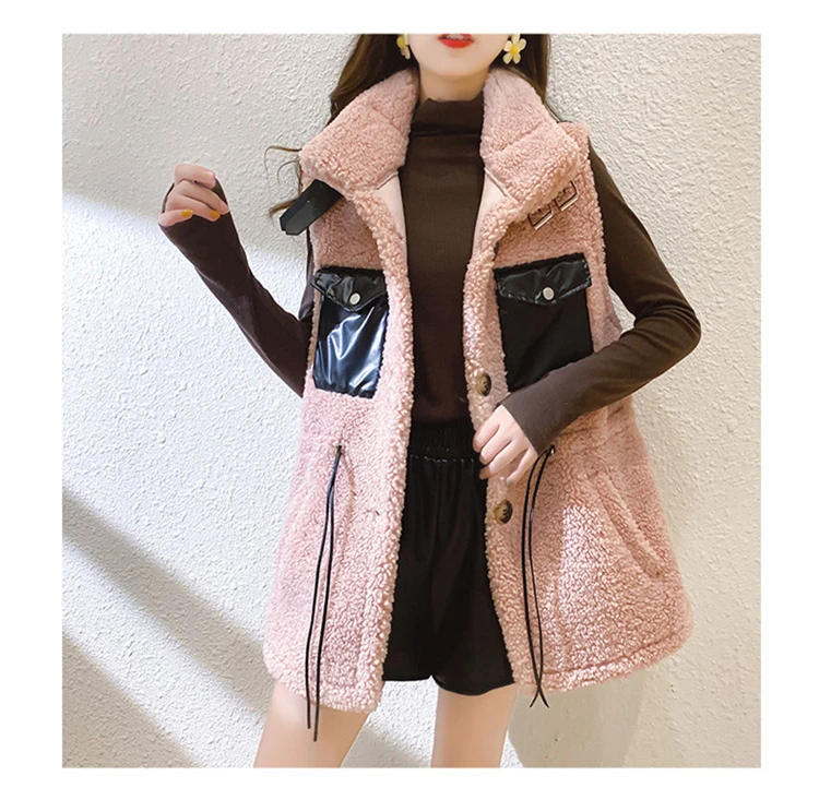 

2020 autumn and winter fashion lapel lamb hair vest designers women clothes, As picture