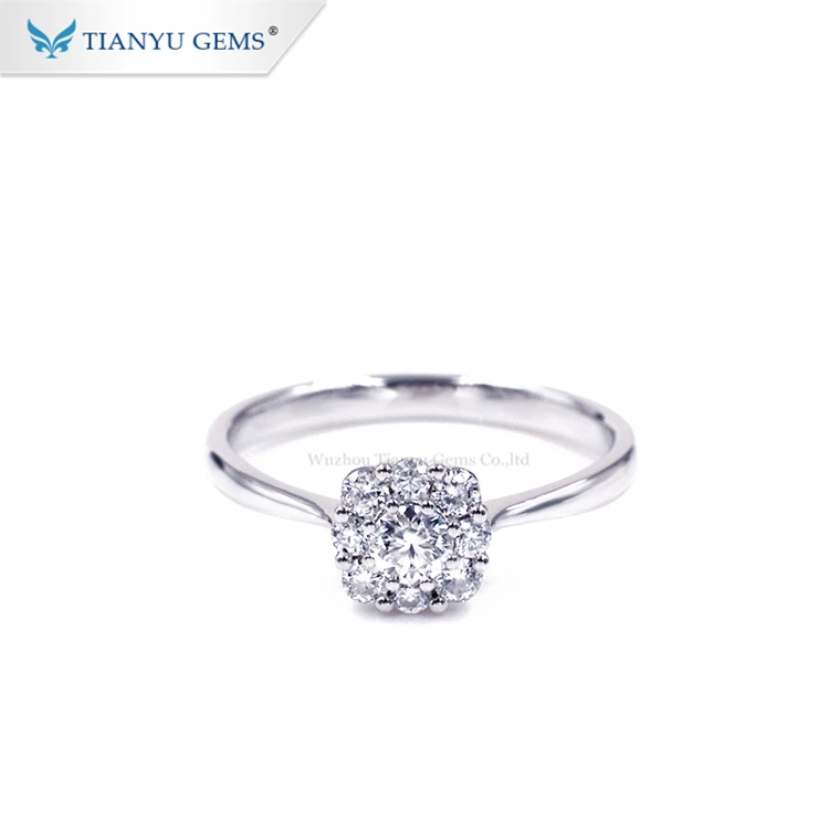 

Tianyu gems synthesis diamond moissanite solitaire rings jewelry for women white gold