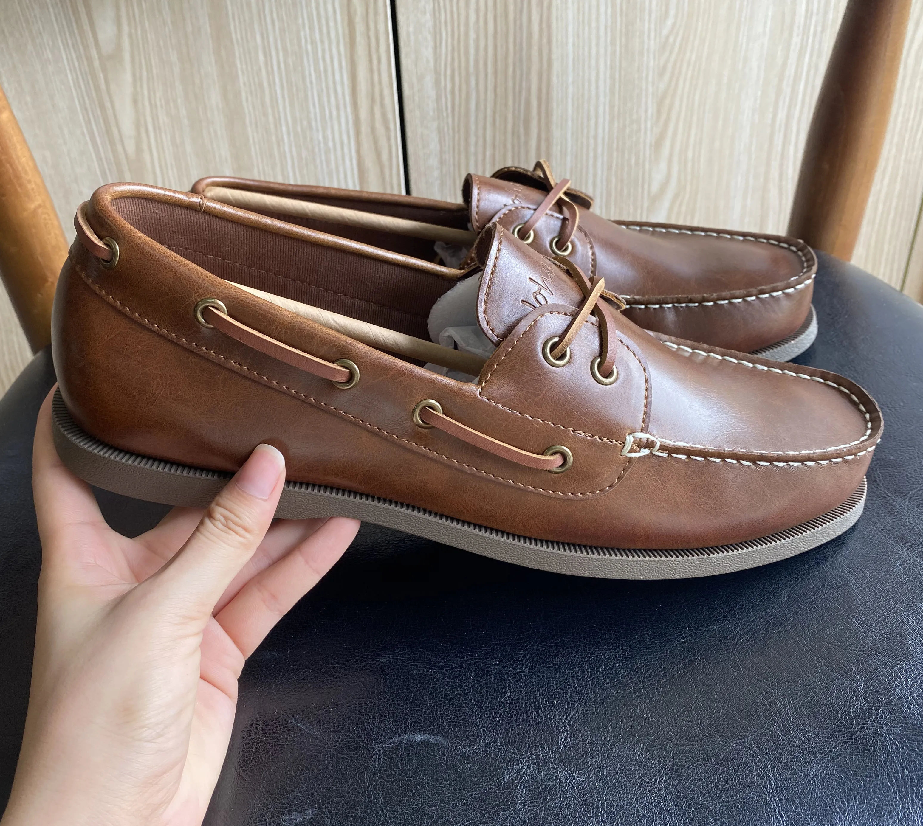

Casual Loafer Office driving Slip-On Shoes 2021 TOM Best Sale High Quality Luxury Mens Leather shoes, Cognac (accept customized color)
