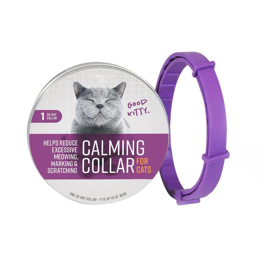 

Manufacturer wholesale non-toxic essential oils adjustable anti-anxiety dog cat calming collar, Purple