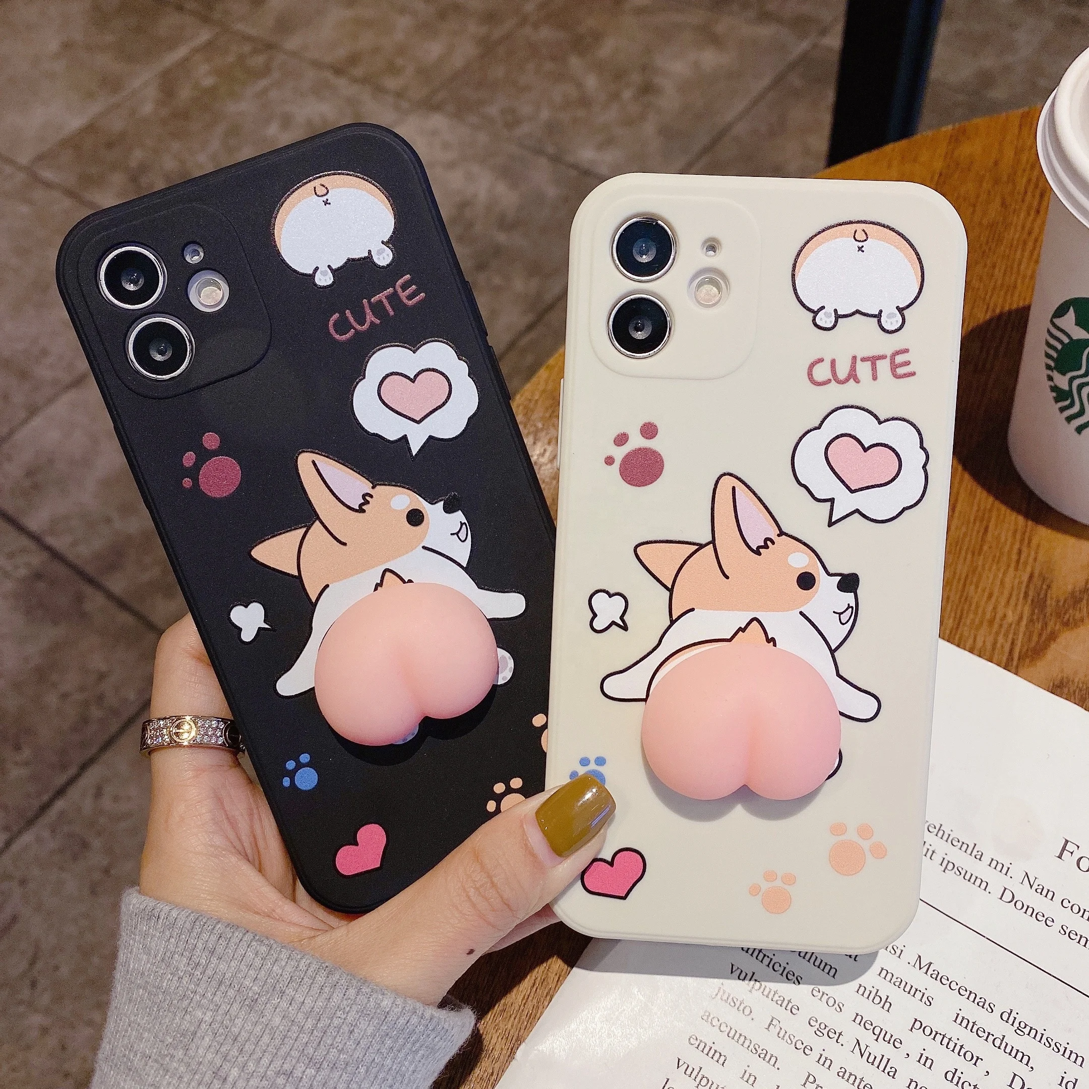 

Shockproof Cute cat 3D animal TPU+Fur phone case for iPhone 6 7/8 6plus 7 plus XS XR XS Max cell phone cover accessories, 2 colors