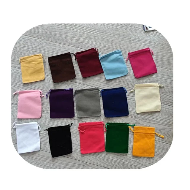 

New arrivals 10*12cm 15kinds colorful flannel bags for gift