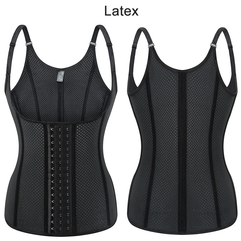 

Wechery XS Breathable Underbust Gym Women Faja Chaleco Gaine Amincissante Femme De Corset Belt Fitness Latex Waist Trainer Vest, Black,skin