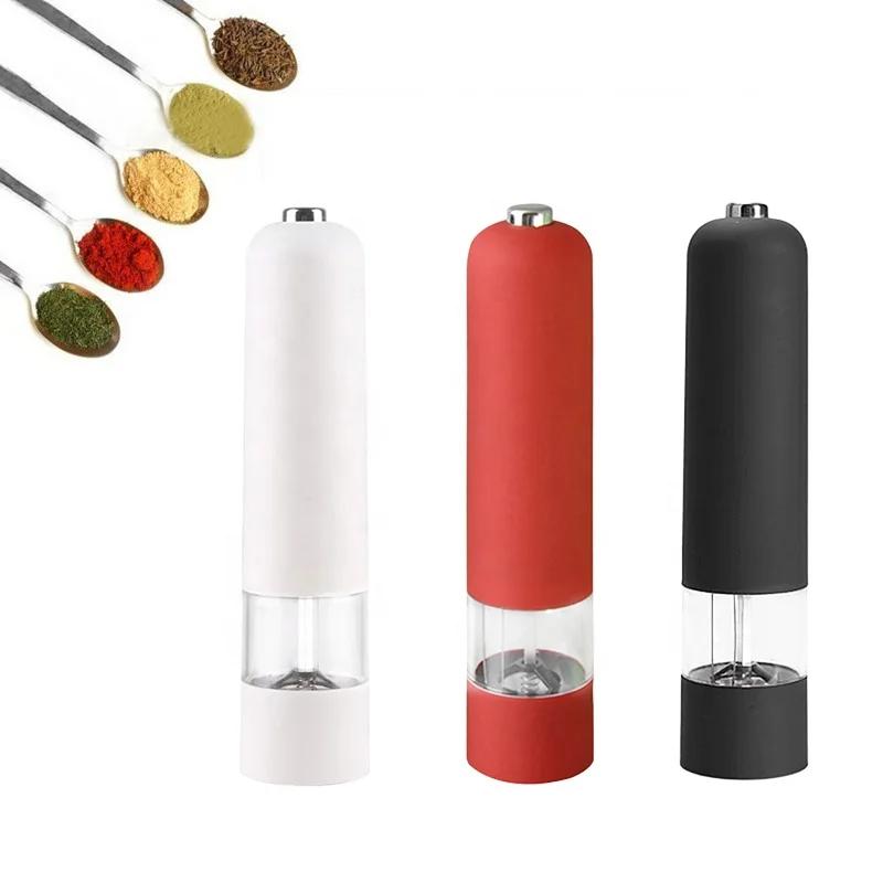 

Stainless steel electric spice condiment grinder automatic grinder battery power adjustable salt pepper mill grinder