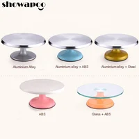 

SHOWAPOO 12'' Round Non-slip Base Revolving Smooth Plastic Turntable Cake Stand