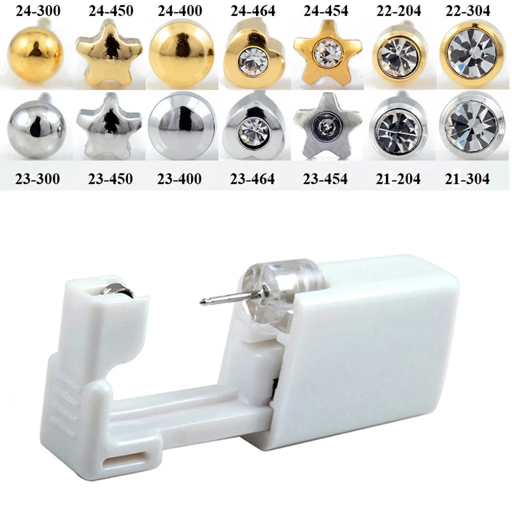 

YW Earring Gun Piercing Disposable Safety Second Generation Moment Tool With Ear Stud Pierce Kit HOT