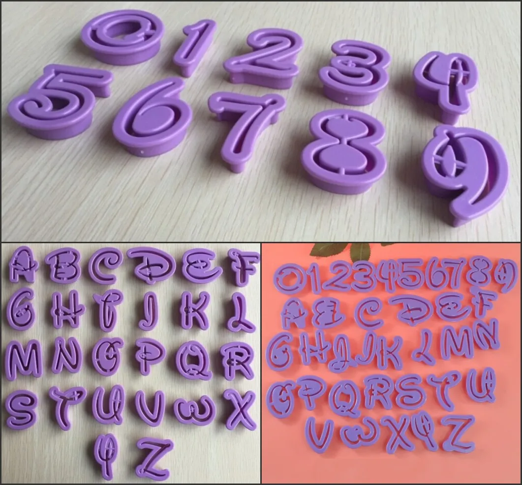 

36PCS Numbers and Letters Plastic Biscuit Molding Mold Biscuit Molding Mold Cake Decoration Mold Baking Tools Crafting Tools
