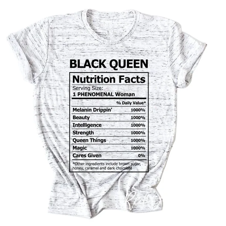 

BLACK QUEEN NUTRITION FACTS Printed Short Sleeve