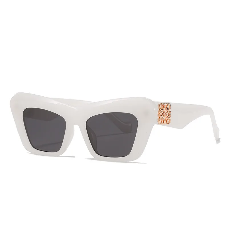 

Women Mens Sun Glasses Wholesale 2021 Shades Man Womens Custom Fashionable White Cat Eye Sunglasses