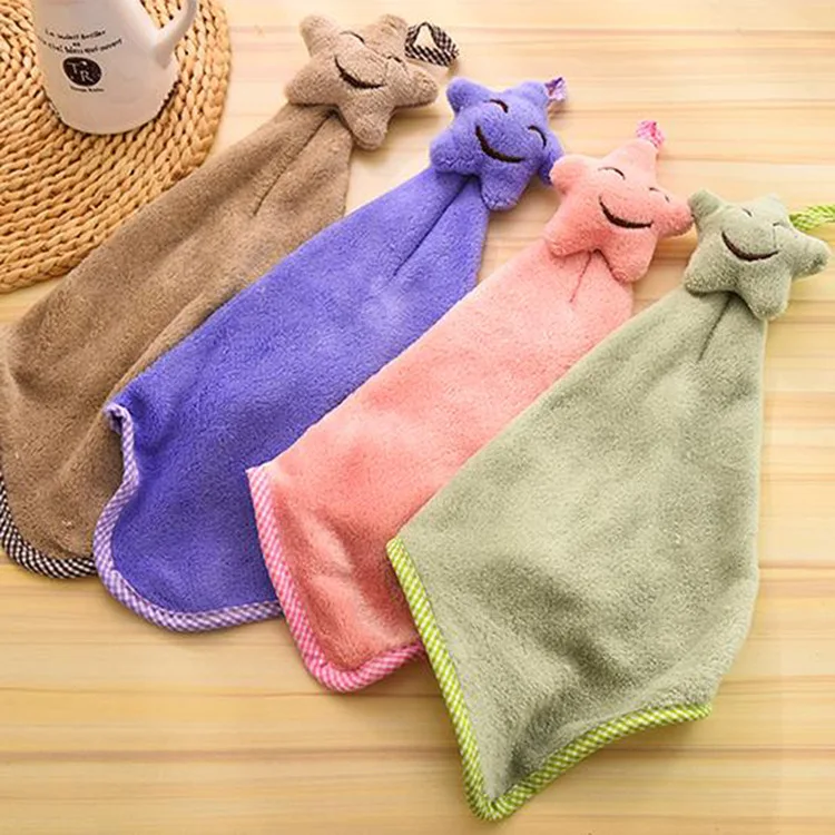 

Smile Towel Factory Production Woven Cheaper Price Wholesalevelvet Fabric Hanging Towel