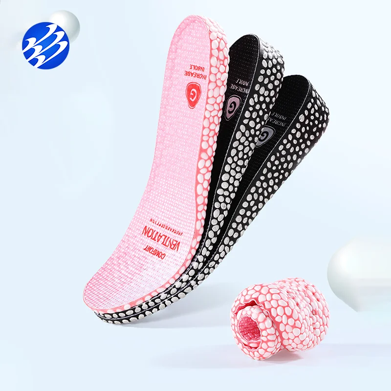 

Running Technology E-TPU Popcorn Insoles High Elasticity Light Weight Shoes Pad For Sneakers, Black pink