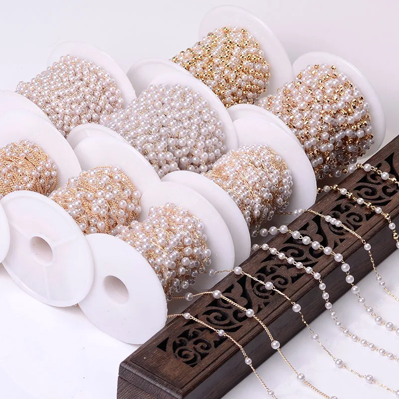 

XuQian Wholesale Pearl Beads Brass or sterling silver Chains For DIY jewelry Making Necklace Bracelet Accessories