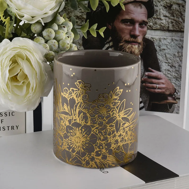 wholesale ceramic candle vessels with lid