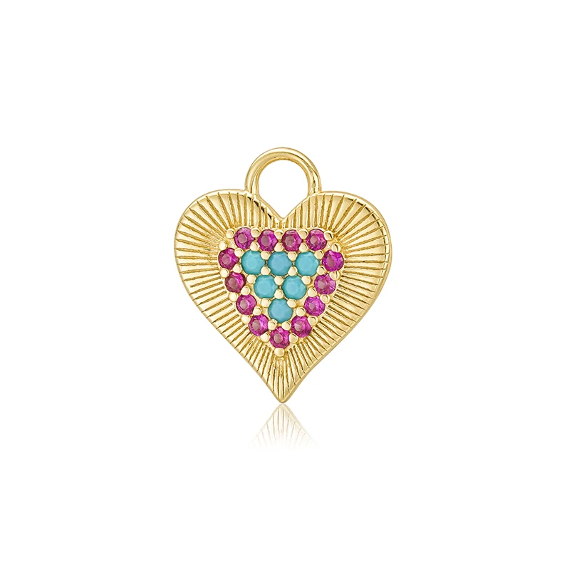 

Gemnel factory fashion 925 jewelry silver hoop turquoise love heart pendant ruby mini charm for earring 2024