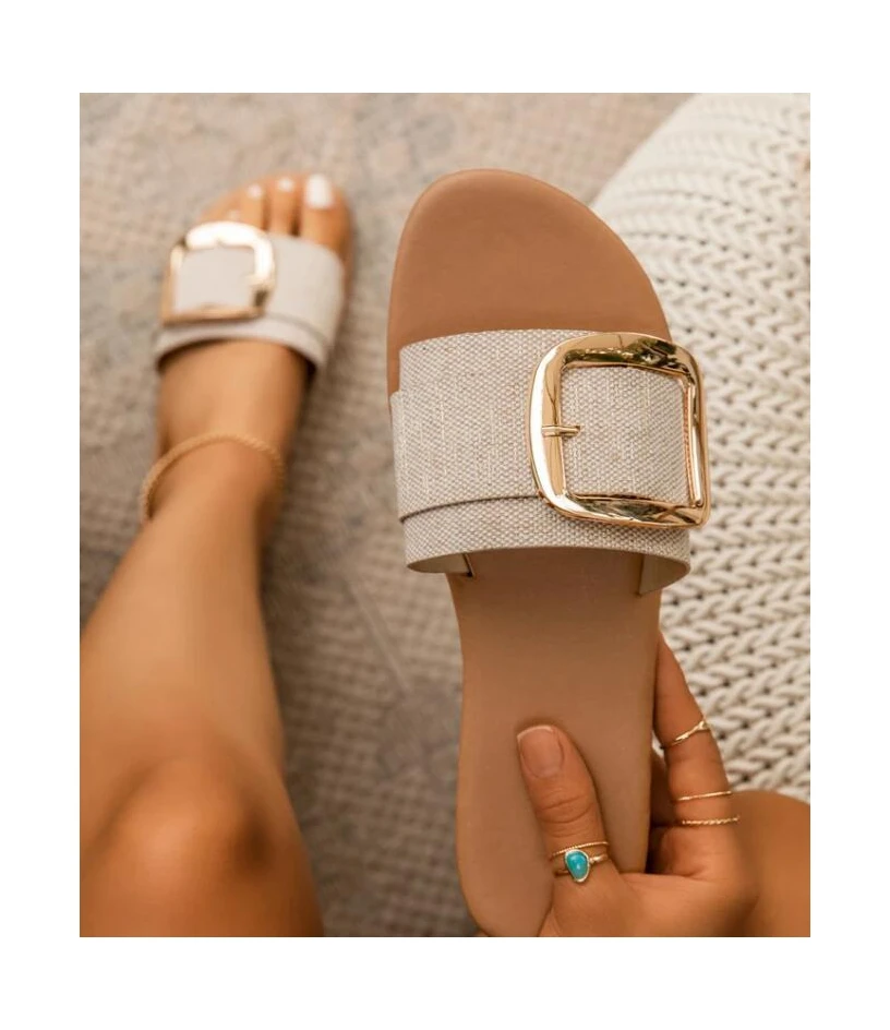 

Cheap Fashion Summer Comfortable Flat Bottom Soft Women Slippers