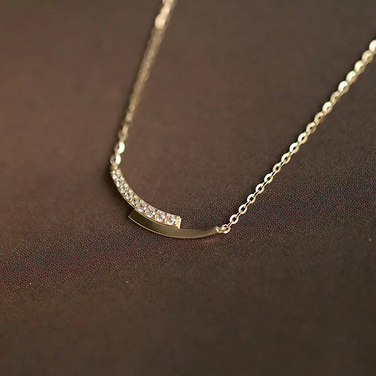 

2021 Sailing Jewelry Female Parallel Lines Necklace One-word Parallel Lines Necklace S925 Sterling Silver Parallel Line Necklace