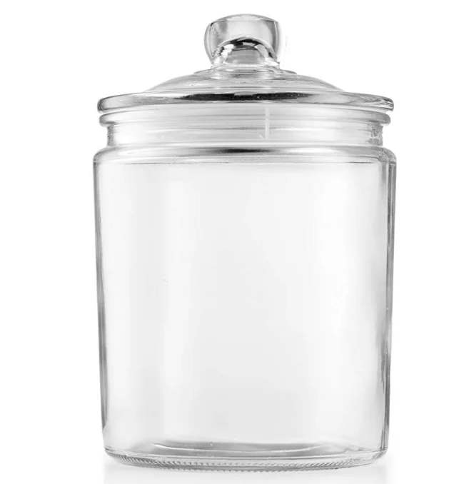 

30 oz Round Shaped Storage Glass Food Cookie Jar, Transparent