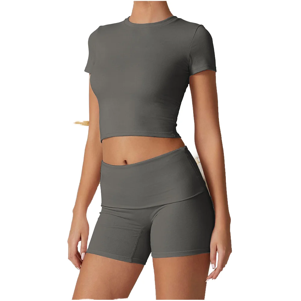 High-waisted four-way stretch fitness yoga pants
