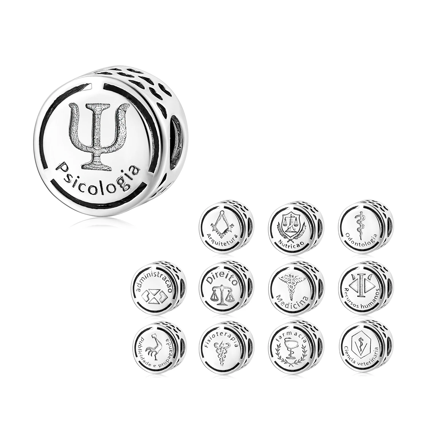 Real 925 Sterling Silver Charms Medicina Sign Charms Beads Charms for Bracelets Jewelry Making Woman Accessories Dropshipping