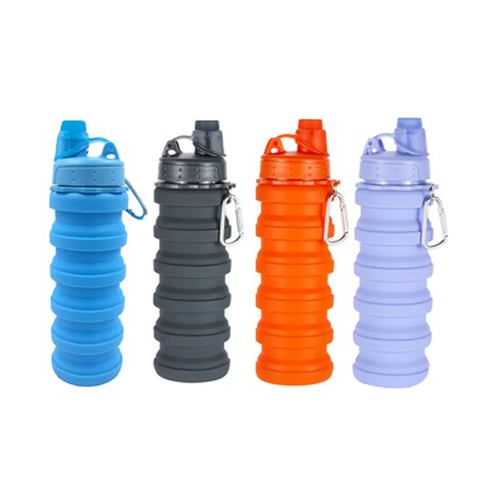 

Excellent Quality Low Price Hot Products Silicone Folding Water Bottle Collapsible Bottle, Dark grey, blue, purple