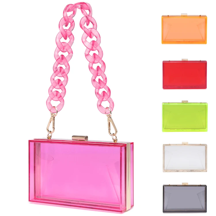 

Dropshipping bags 2022 Summer Jelly Handbag Ladies Transparent Purse Women Clear Acrylic Evening Clutch Bag