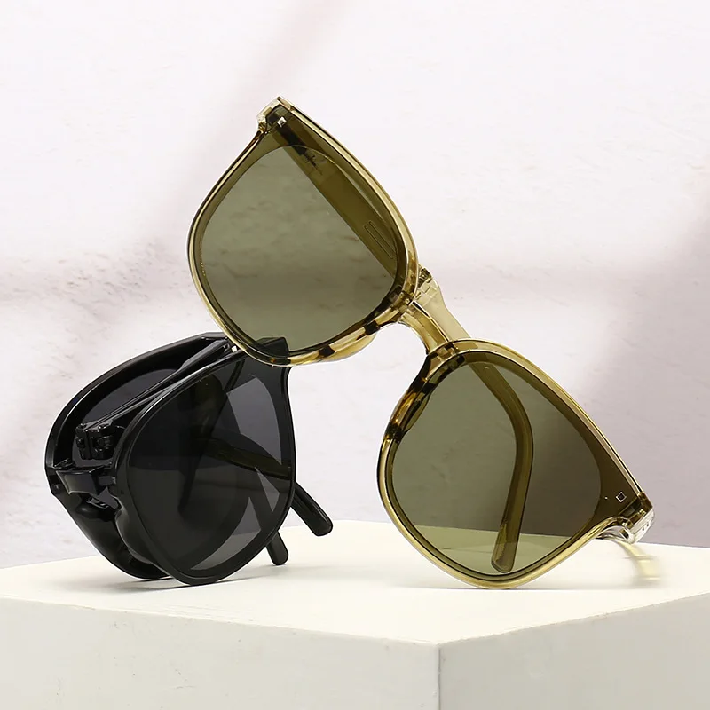 

Cheap Adult Unisex Foldable Square Oversized Frames Folding Sun Glasses Sunglasses