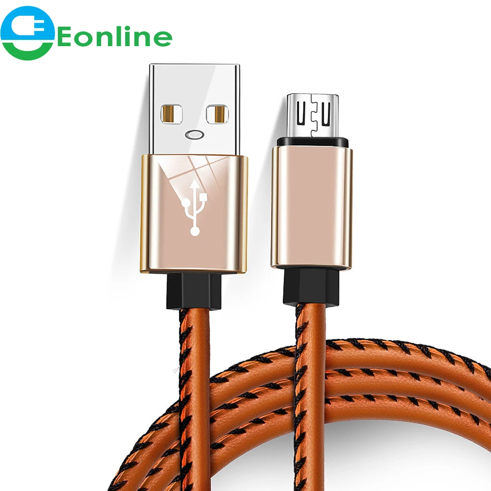 

Eonline Leather USB Cable Sync Data Charging Cable For 11Pro XS Samsung Galaxy S10 S9 S8 Note10 9 Huawei Xiaomi, Black , white , red , blue , brown