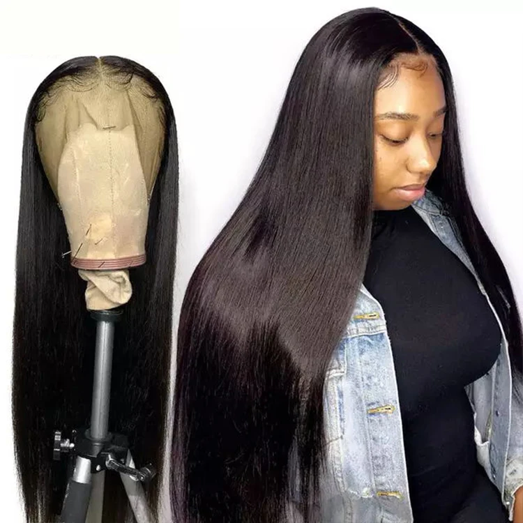 

Glueless Wigs Human Hair Lace Front Natural Hairline Silky Straight Wigs Human Hair Brazilian Ready To Ship Wig