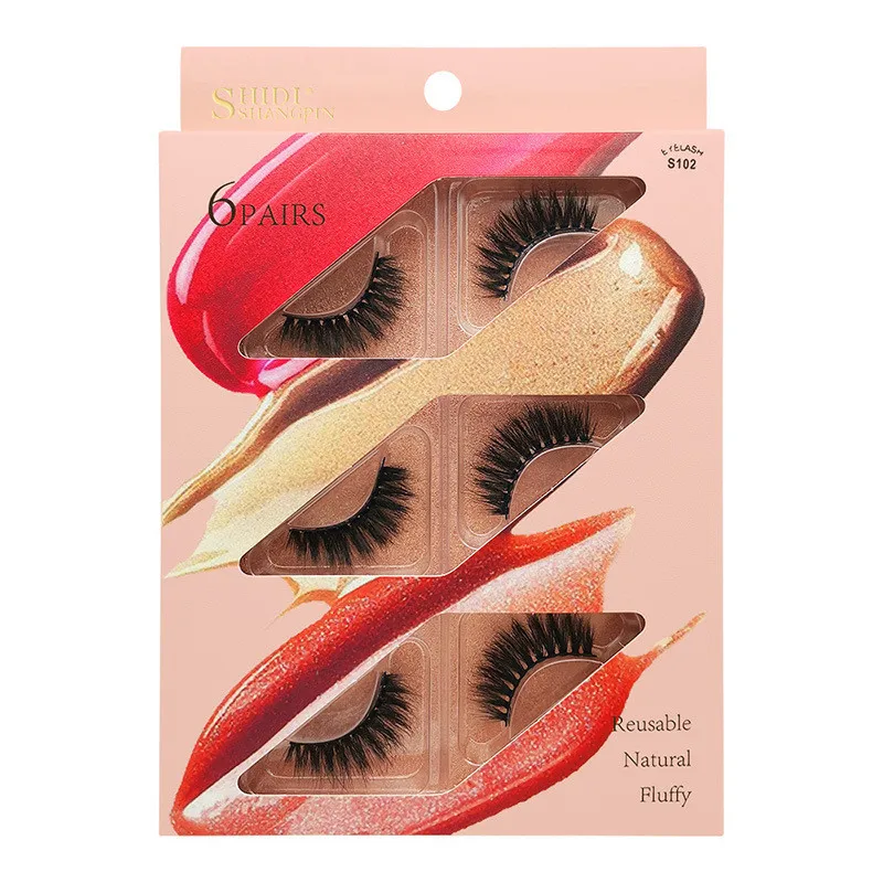 

Wholesale 3d False Eyelashes Private Label 6 Pairs/Set 3d Soft Long Fluffy False Eyelashes, Black