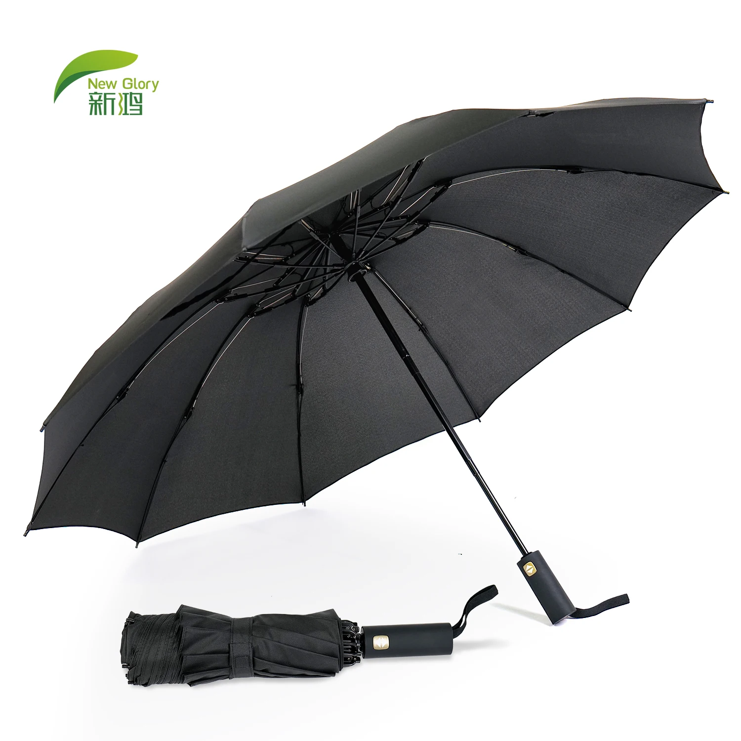 

Eco-friendly 3 Folding Umbrella Windproof Automatic Open Close Umbrellas with Anti-Rebound Design For Travel, All colors acceptable