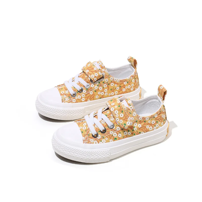 

20228-1 cute flower patterned printed canvas shoes for kids and baby, Picture color