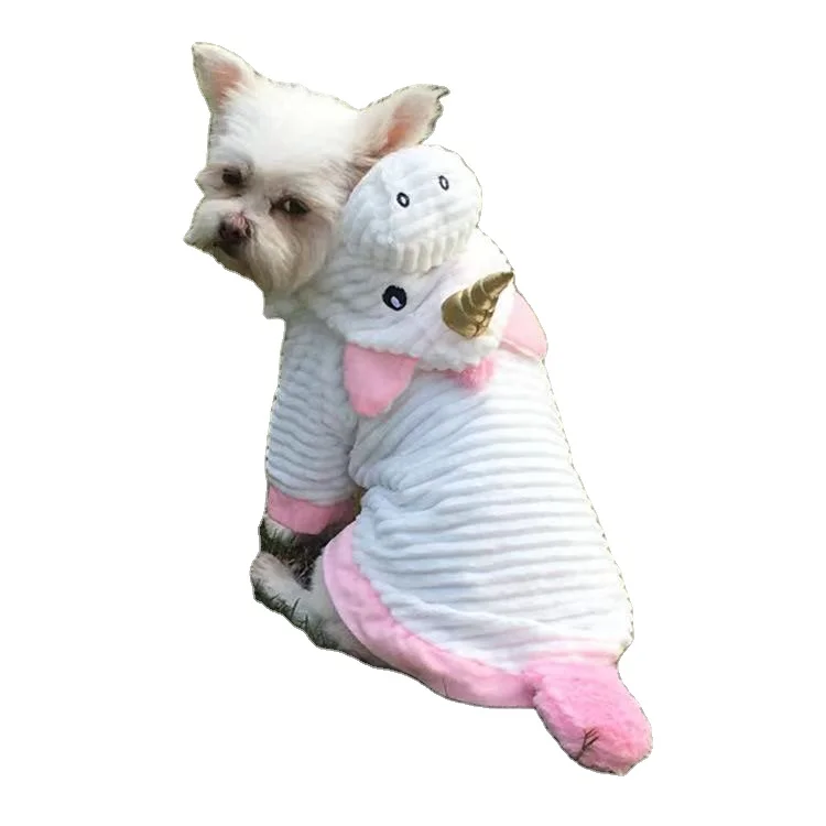 

Pet Teddy dog clothes Halloween funny cute Unicorn pet dog costume, White