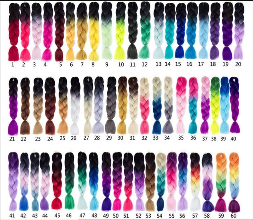 

Color Gradient Color Synthetic YAKA Fiber Braid Color Hair Rope For African Hair Extension, Pic showed