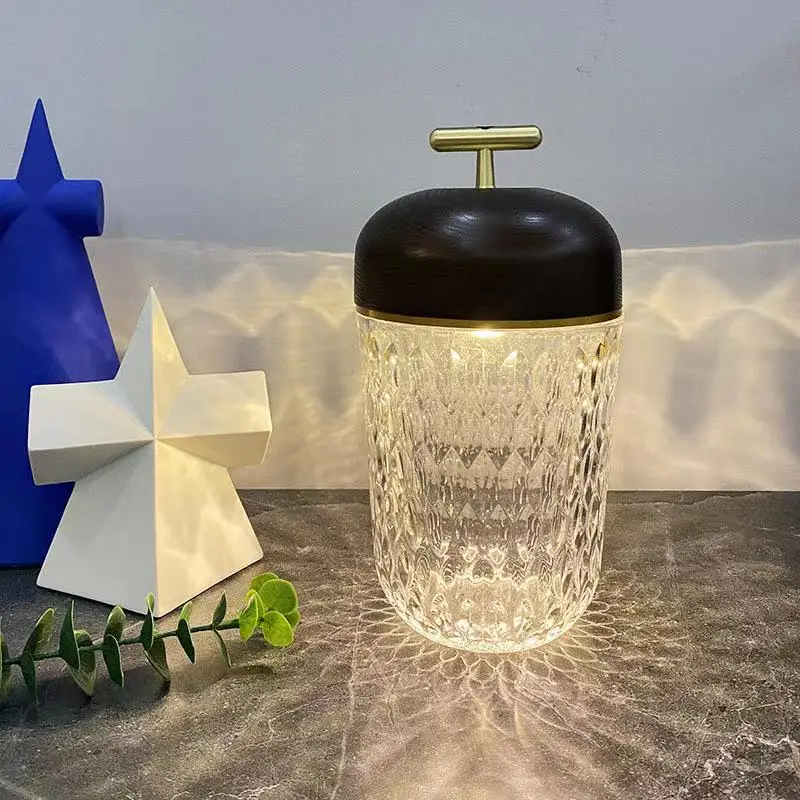

Decorative glass Moon mirror with led light for home table mirror lamp, Oem