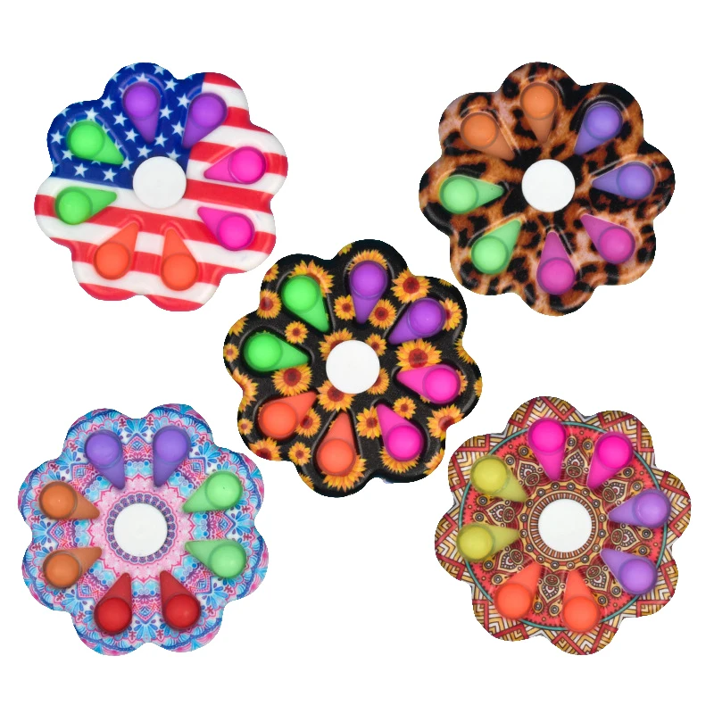 

EE320 Soft Silicone Stress Relief Fidget Spinner Toy Sensory Fidget Toys Keychain Anxiety Push Bubble Fidget Hand Spinner