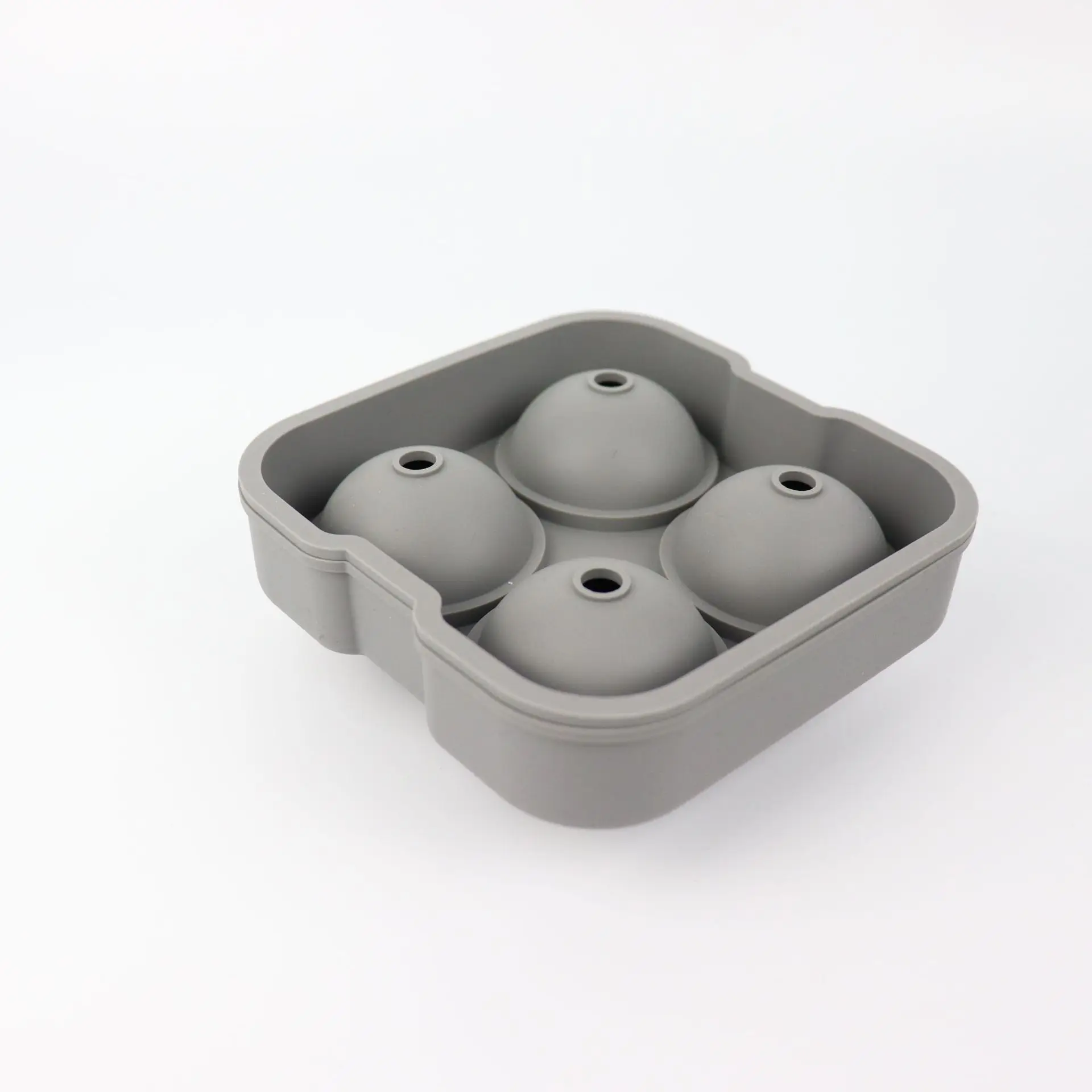 

4 Cavity round Shape ice cube mould silicone ice ball tray for whisky